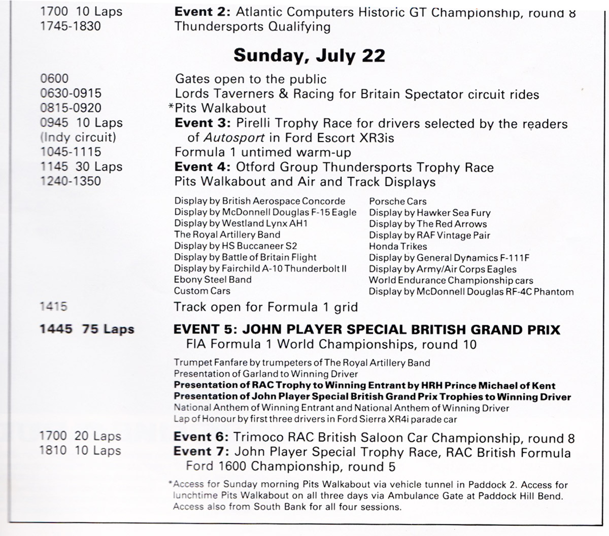 One or two comments on my feed about getting to Silverstone at crack of dawn for just four races. Here's what you got in 1984... #F1 #BritishGrandPrix