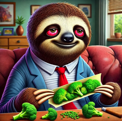 SlothanaCoin's tweet photo. Slothana rolling into a lazy Sunday.  
Slow and steady wins the race. 🥦 

#crypto #slothana #communityfirst https://t.co/oWg4Xw64me