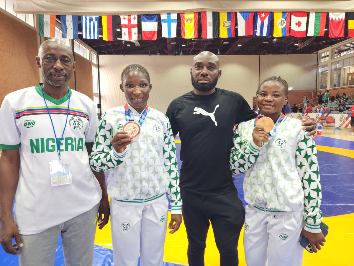 dkuti82's tweet photo. Wrestling

African Champions, Esther Kolawole and Christiana Ogunsanya won bronze 🥉 medals at the 2024 Pre Olympic tournament in Madrid, Spain.

#Kaduna #Funmi #Hausa #Tiwa #Pastor https://t.co/i4jwG9gP3k