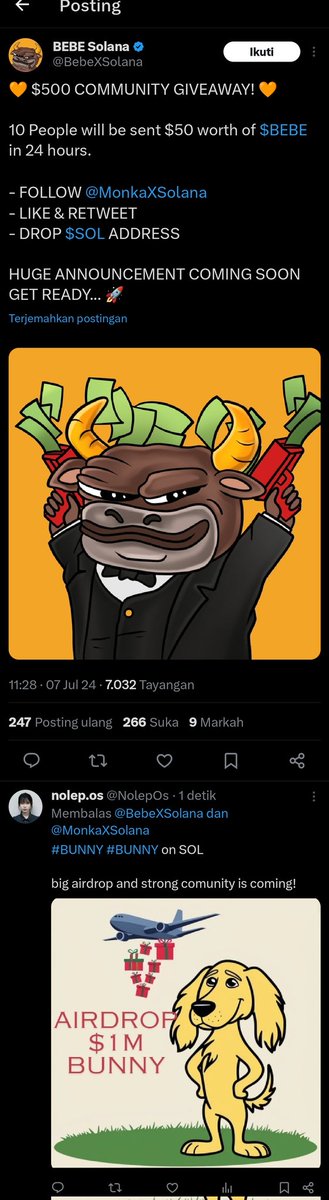 NolepOs's tweet image. 9tGuo8h6wQutUMAvL5Pp2srYky7uhjkKkBbEHYgacozM

@amarlevi86 
@cryptohunt666 
@dzulqarnainisal 

$BUNNY #BUNNY #IDOSOLME