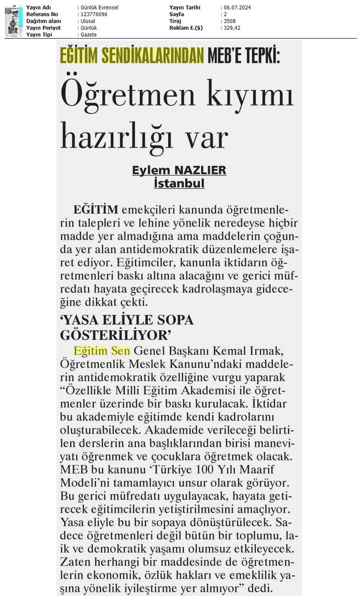Eğitim Sen tweet media