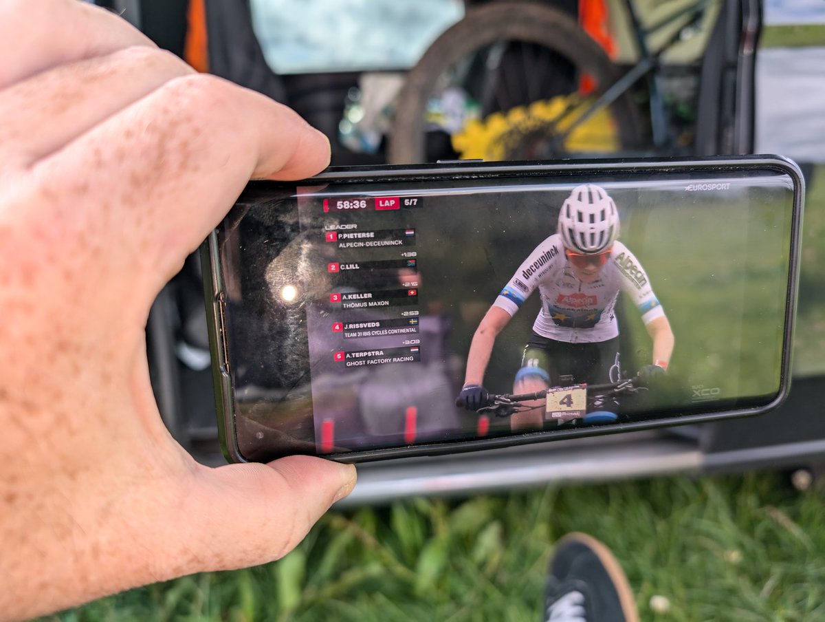 GeoConor's tweet photo. Watching the womens @UCI_MTB #xxc world cup while getting ready to support the @CyclingIreland women's #xxc 🚵🏻♀️😎 Good luck everyone! 😍 @eurosport https://t.co/RfkbF14Mgz