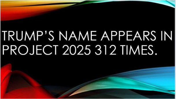 Even though Donald Trump is Project 2025, he doesn't want people to find out. RT so people know about it.