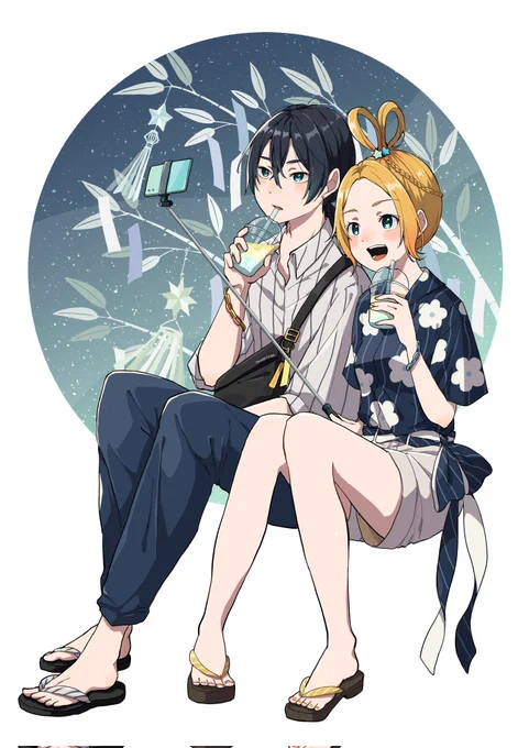 去年の七夕イラスト再掲#七夕 