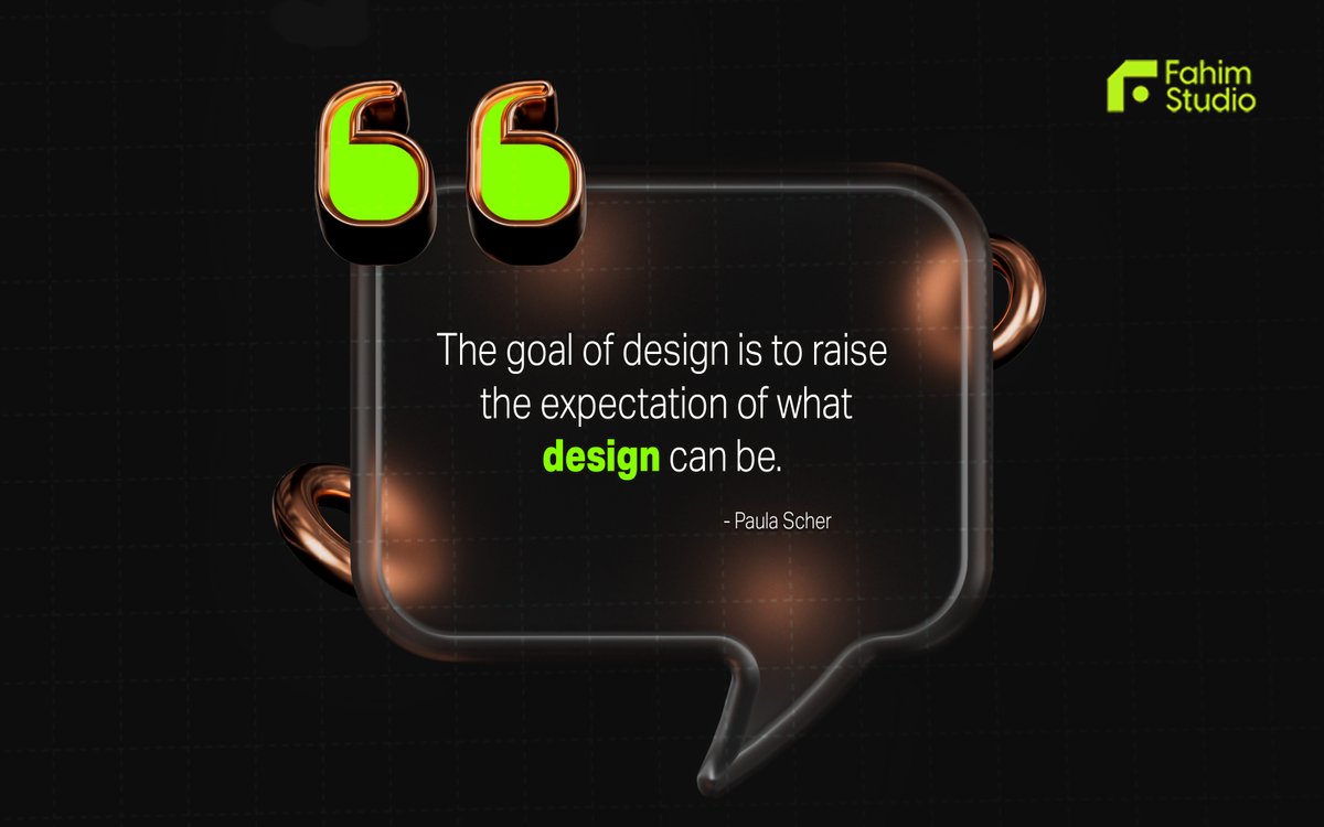 FahimStudio23's tweet photo. The goal of design is to raise the expectation of what design can be.

#Motivation #Friday #tips #graphicdesign #freelance #designer #success #roadmap #productivity #visual #brand #billgates #quotes #business #digitalmarketing #ai #artificialintelligence #dailytips #Solutions https://t.co/itILs2bC6G