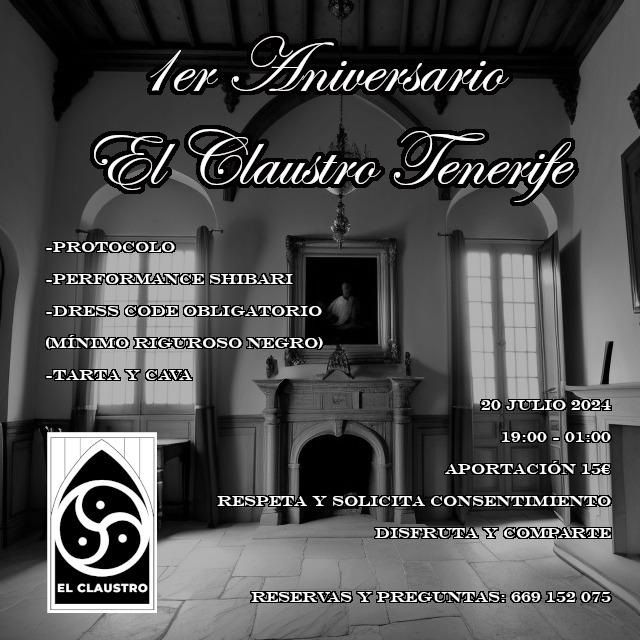 Celebramos el primer aniversario de nuestra mazmorra. Os esperamos con cava, tarta y una buena dosis de BDSM. Info para reservas en el flyer