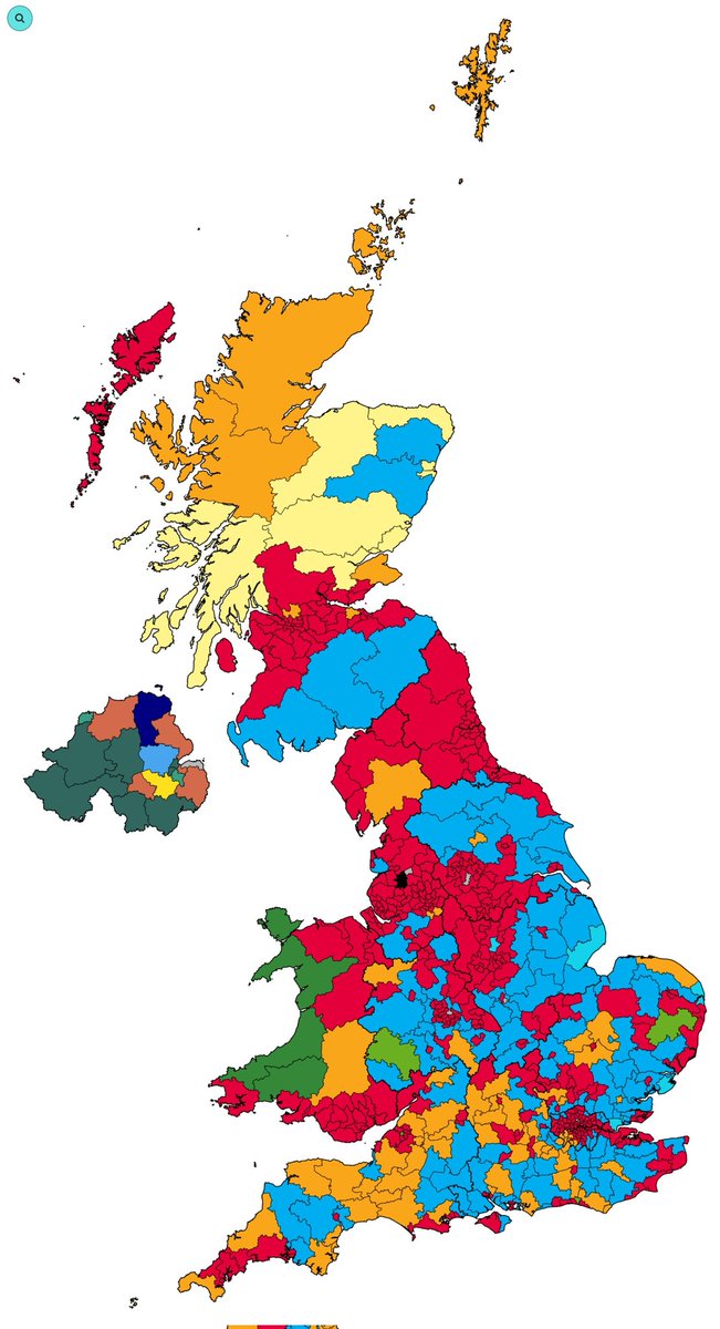 Slarty247's tweet image. The new electoral battleground as displayed on my mock #Swingometer with double the number of constituencies bunched up compared to the even spread of five years ago and the Conservatives a 8.2% swing away from forming a majority government. #GeneralElection2024