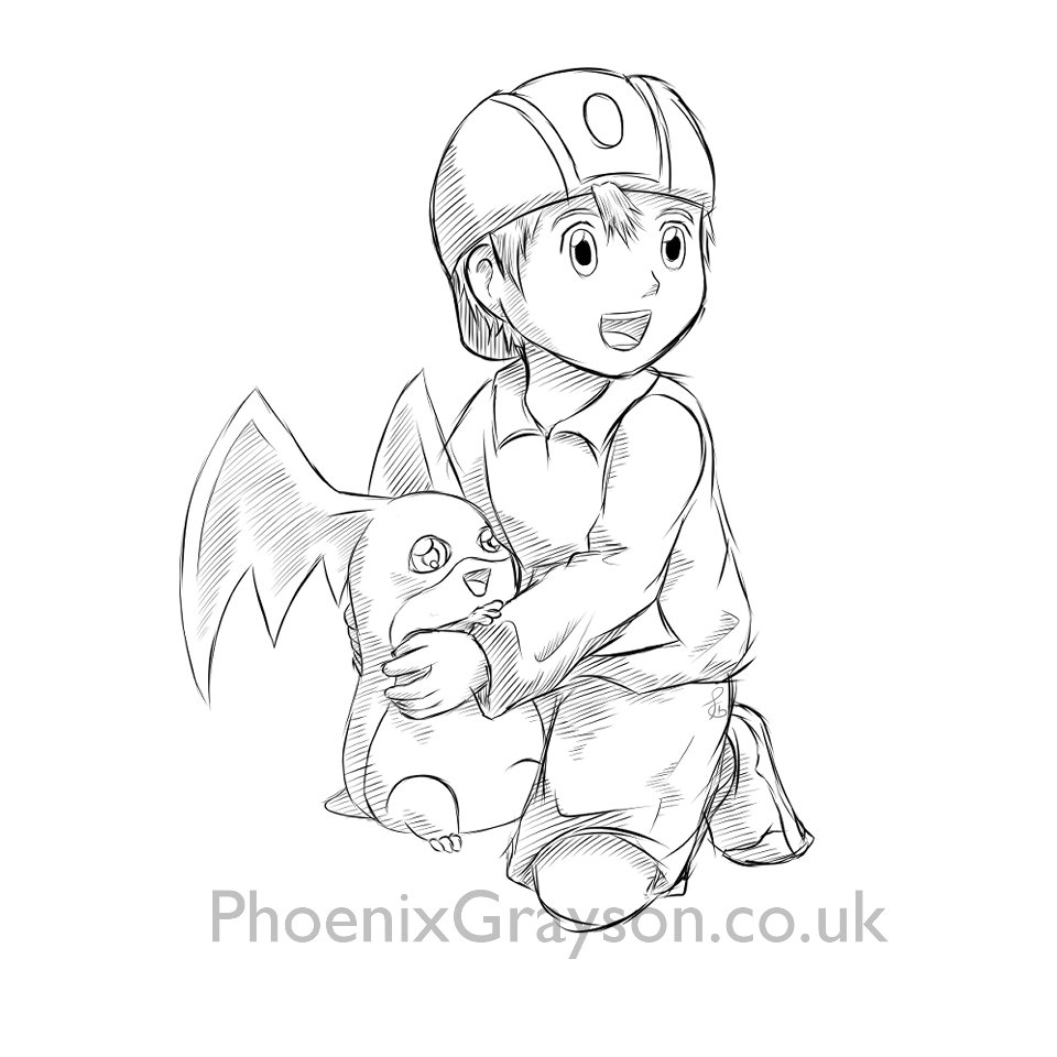 PhoenixGrayson3's tweet photo. Hi! It's been a little while but here's a new drawing! Swipe through to see the process steps

TK and Patamon from a childhood favourite - Digimon Adventure

Tried something new here with the colouring method and really like how it turned out :)

#illustration #fanart #digital https://t.co/zSkdOVovlB