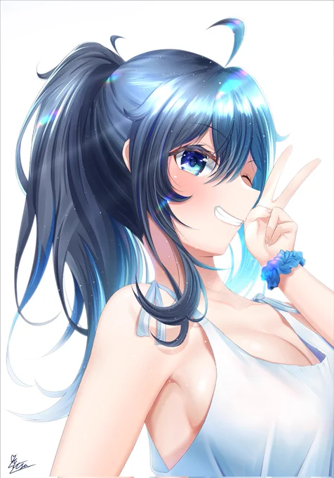 #ポニーテールの日清涼飲料水のCMに出てそうな風呼ちゃん 