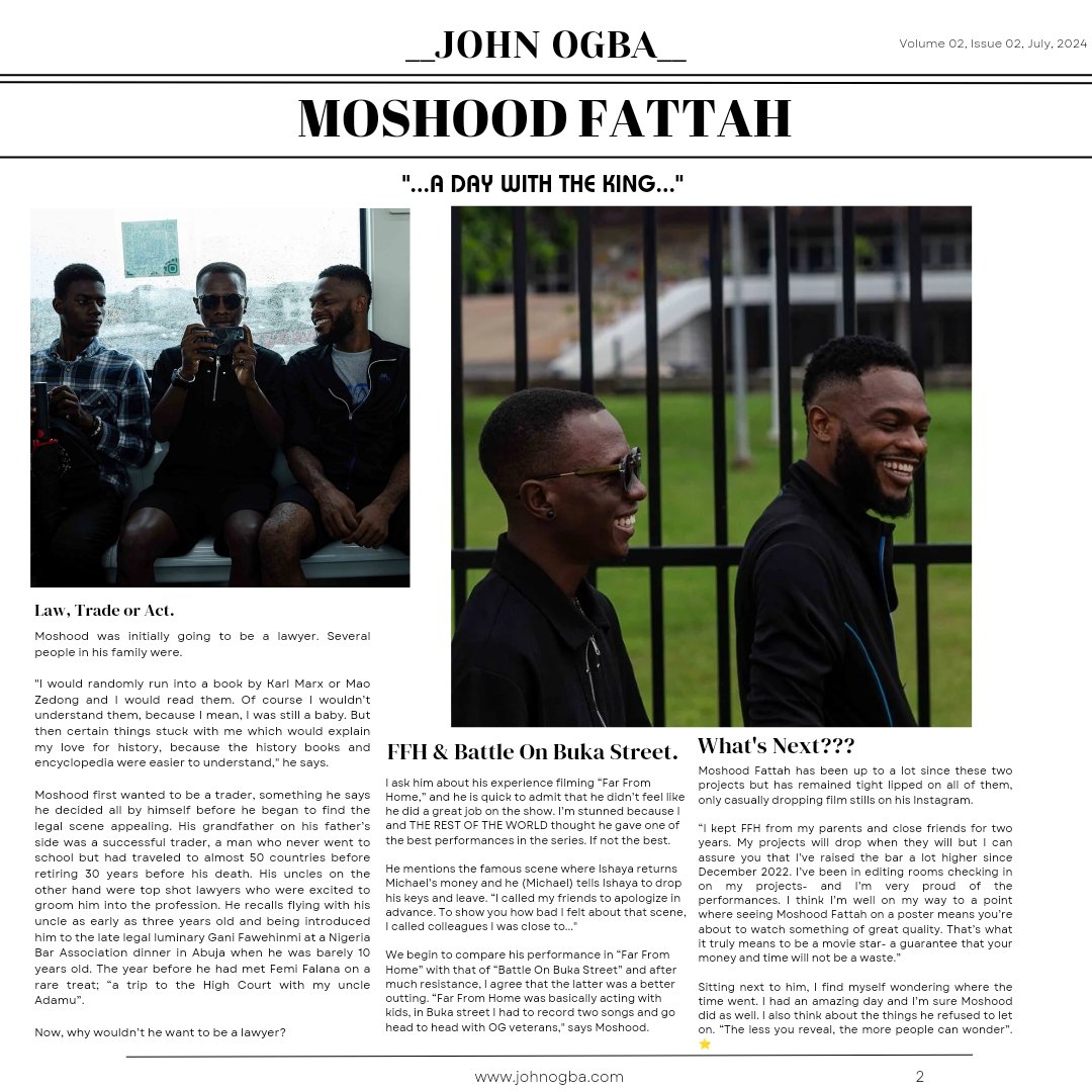 kingjohnogba's tweet image. Read my new special edition feature with  talented TV and stage actor Moshood Fattah, @moshoodfattah who I spent the day with.

johnogba.com/2024/07/07/mos…

#farfromhome #battleonbukastreet #waterside #awo