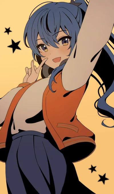 #ほしまちぎゃらりーたまにこういう塗りで描きたくなる 