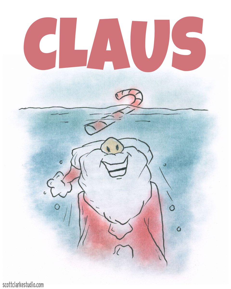 _scottclarke's tweet photo. Kicking off Discovery Channel's Shark Week with some SHARK humor! Hope you get a giggle :)
#jaws #discoverychannel #sharkweek #sharkhumor #santaclaus #summerhumor #scottclarkeart https://t.co/TTAeLUY149 https://t.co/h6QJJB8k9l