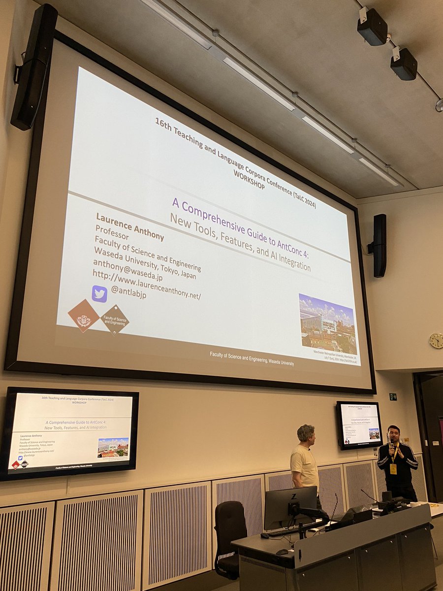 Great start to <a href="/TaLC2024/">TaLC conference 2024</a> with a workshop on #AntConc4 by <a href="/antlabjp/">Laurence Anthony</a>. Interesting to see new festures and how AI can be used in the tool, language teaching and data-driven learning ☺️💪🏼

#DDL #corpuslinguistics #teaching #corpora