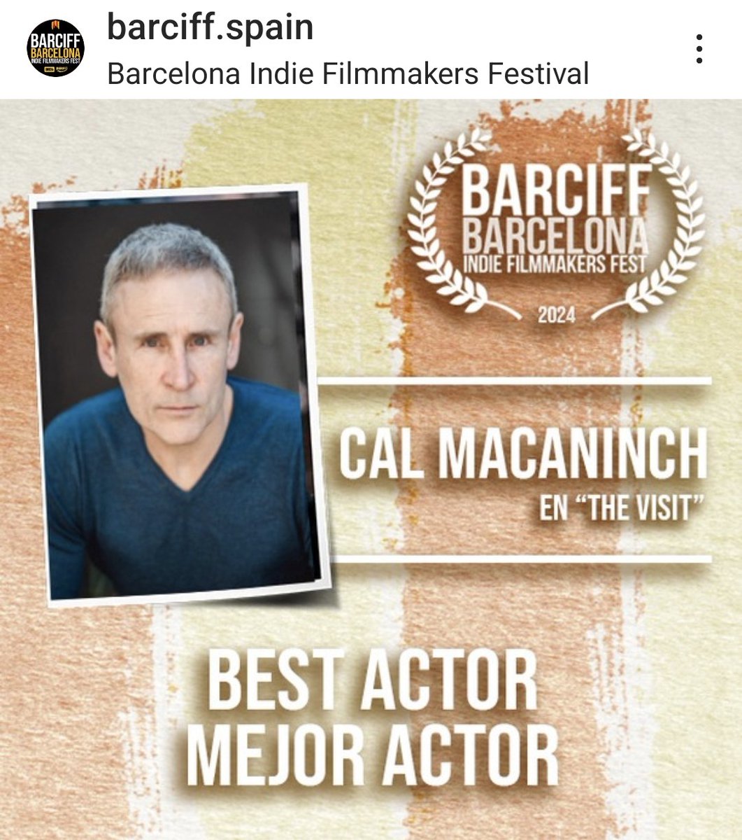 Fantastic news this morning as Cal MacAninch is named as Best Actor for his portrayal of Tommy McDaid in The Visit at The Barcelona Indie Filmmakers Festival #BARCIFF

Over 2000+ films have been part of the mix over the last few months in their monthly Festivals, leading up to