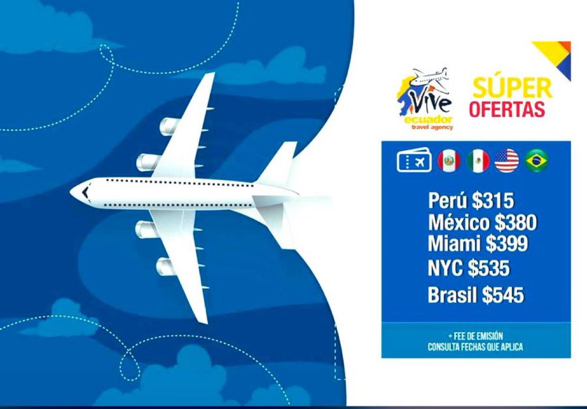 SuperOfertas 
#Peru 
#Mexico
#Brasil
#Miami 
#NewYork 
Llama Ya !! 📲 0987002713
#ViveEcuador #TravelAgency ✈️
#FelizDomingo #vacations 
#Cuenca #Ecuador