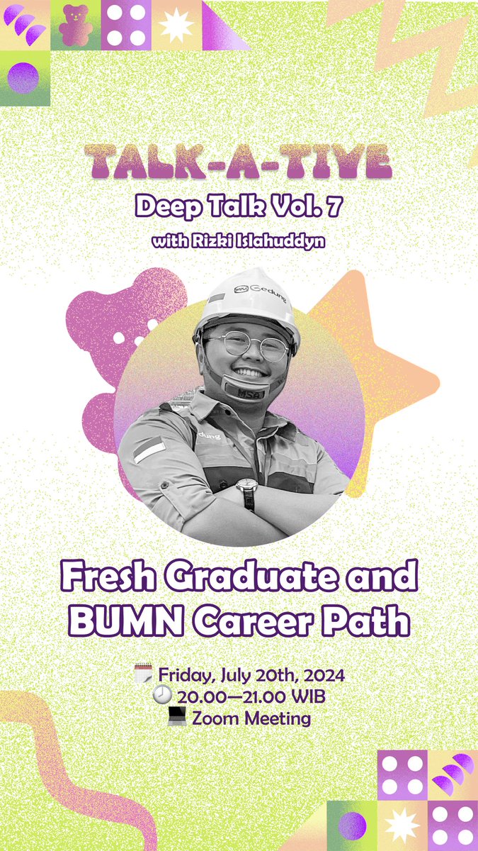 talkative2023's tweet photo. Pas banget nih, buat kamu yang tertarik untuk mencoba peluang di BUMN juga, @talkative2023  bakal kupas tuntas per-BUMN-an ini bareng kak Rizki di Deep Talk Vol. 7 tanggal 20 nanti!! https://t.co/6kg4C0IyfI