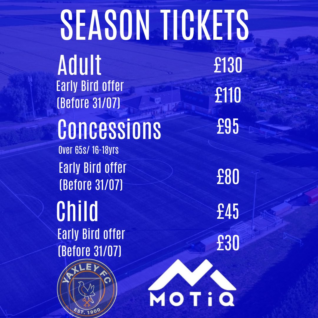 SEASON TICKET 🔵🟠

If you would like a season ticket please see a member of the committee, or drop us a message via our social media channels.