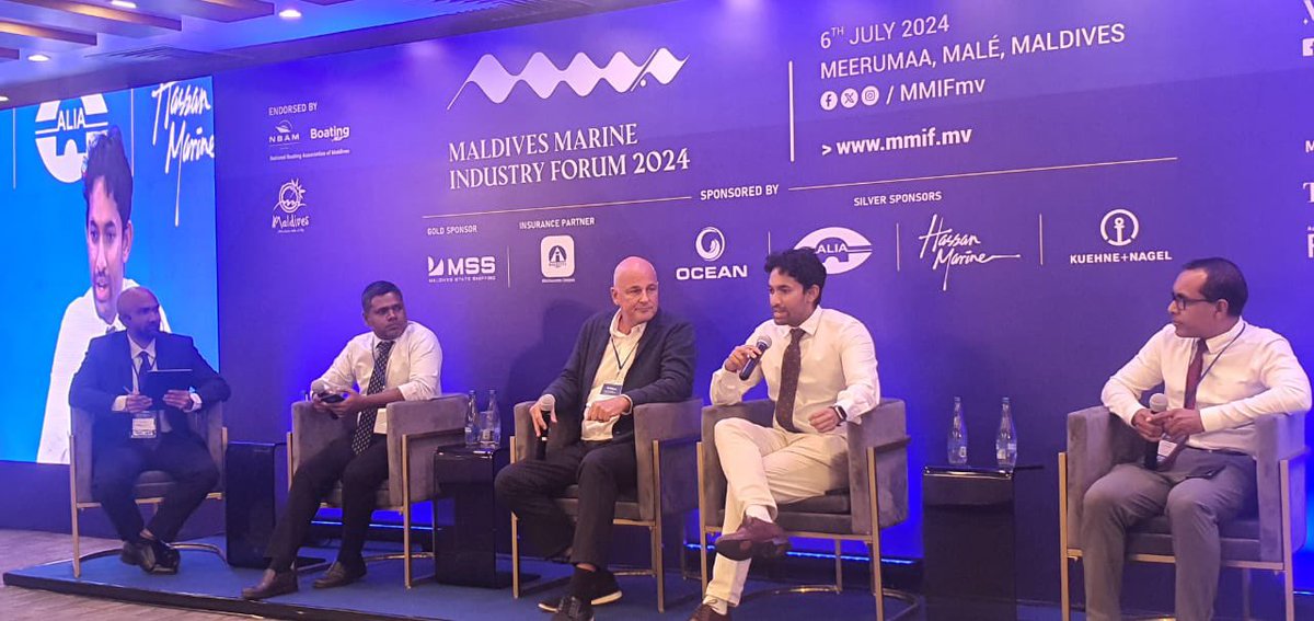 Proud to see Jasim Janah, CEO of Polaris Navigators &amp; HARIM’s Group CCO being one of the panelists on the Maldives Marine Industry Forum 2024 organized by Medium Events Pvt Ltd and endorsed by the National Boating Association of Maldives. Very happy that the younger Janahs are