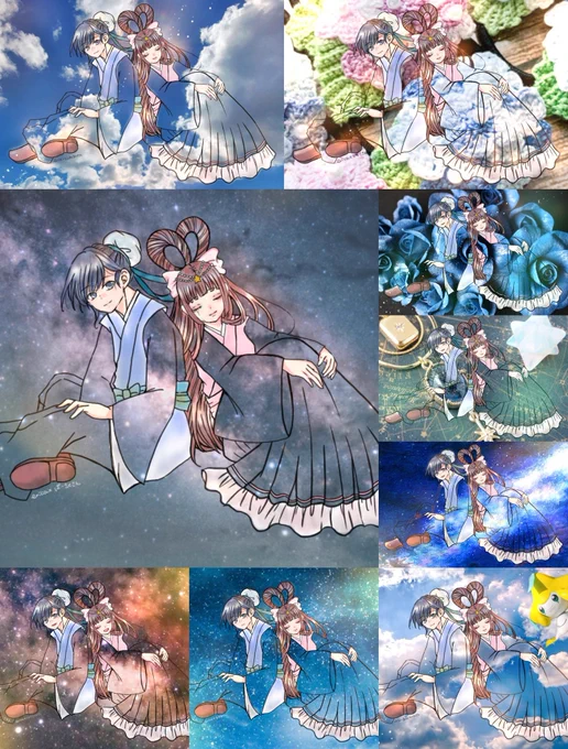今年は七夕の絵が描けなかったので過去にコラボした作品を投稿しました。連投してすみません…見て下さってありがとうございます次は来年、コラボできるように七夕絵描きたいと思います 