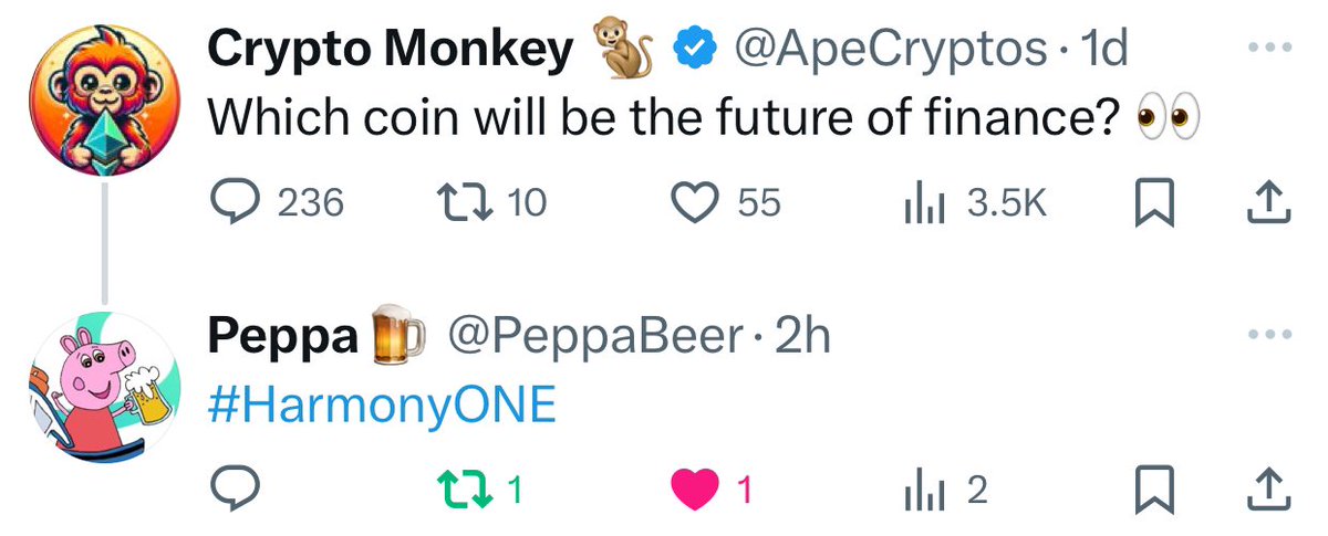 Q: Which 🦄 coin will be the future of finance? 👀

<a href="/harmonyprotocol/">Harmony 💙</a> ✅