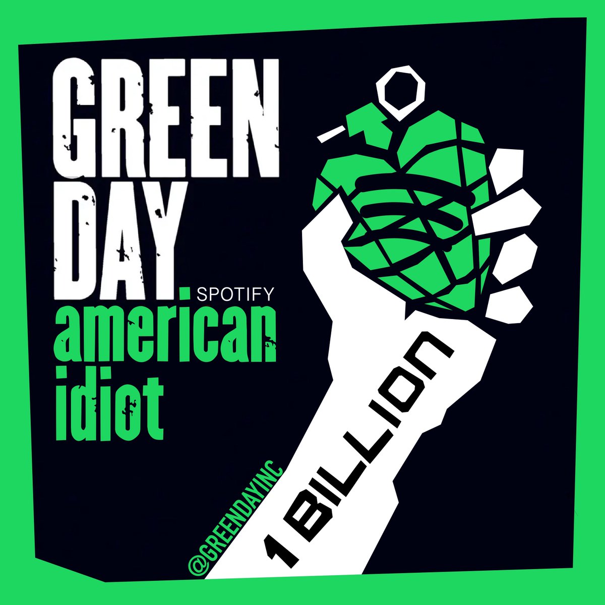 Let’s get American Idiot to 1 billion streams on <a href="/spotify/">Spotify</a> 
We did it for Basket Case for its 30th anniversary, now let’s do it for American Idiot for its 20th!
#greenday #americanidiot