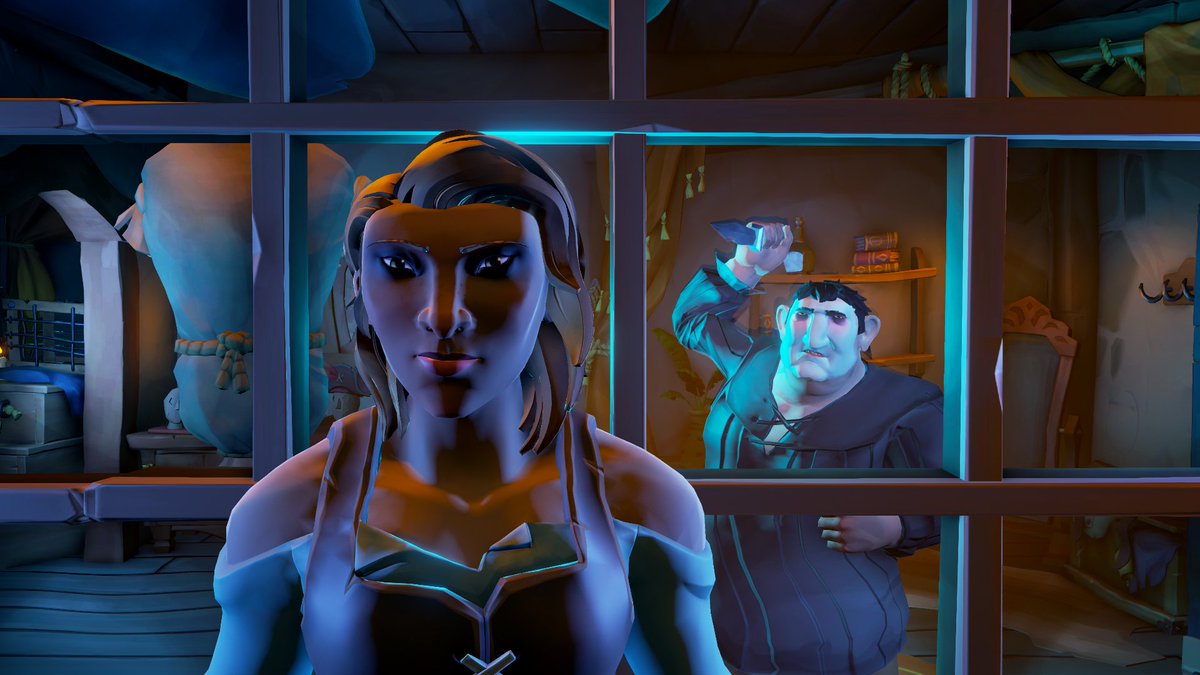 AO_Capt's tweet photo. “Mikey, please don't, buddy, please. I was good to you. Please, I'm your friend.”  
Theme: Movie Moments 
Movie: Halloween  
#SoTShot
@SeaOfThieves
#SeaOfThieves https://t.co/QefxTMfzfh