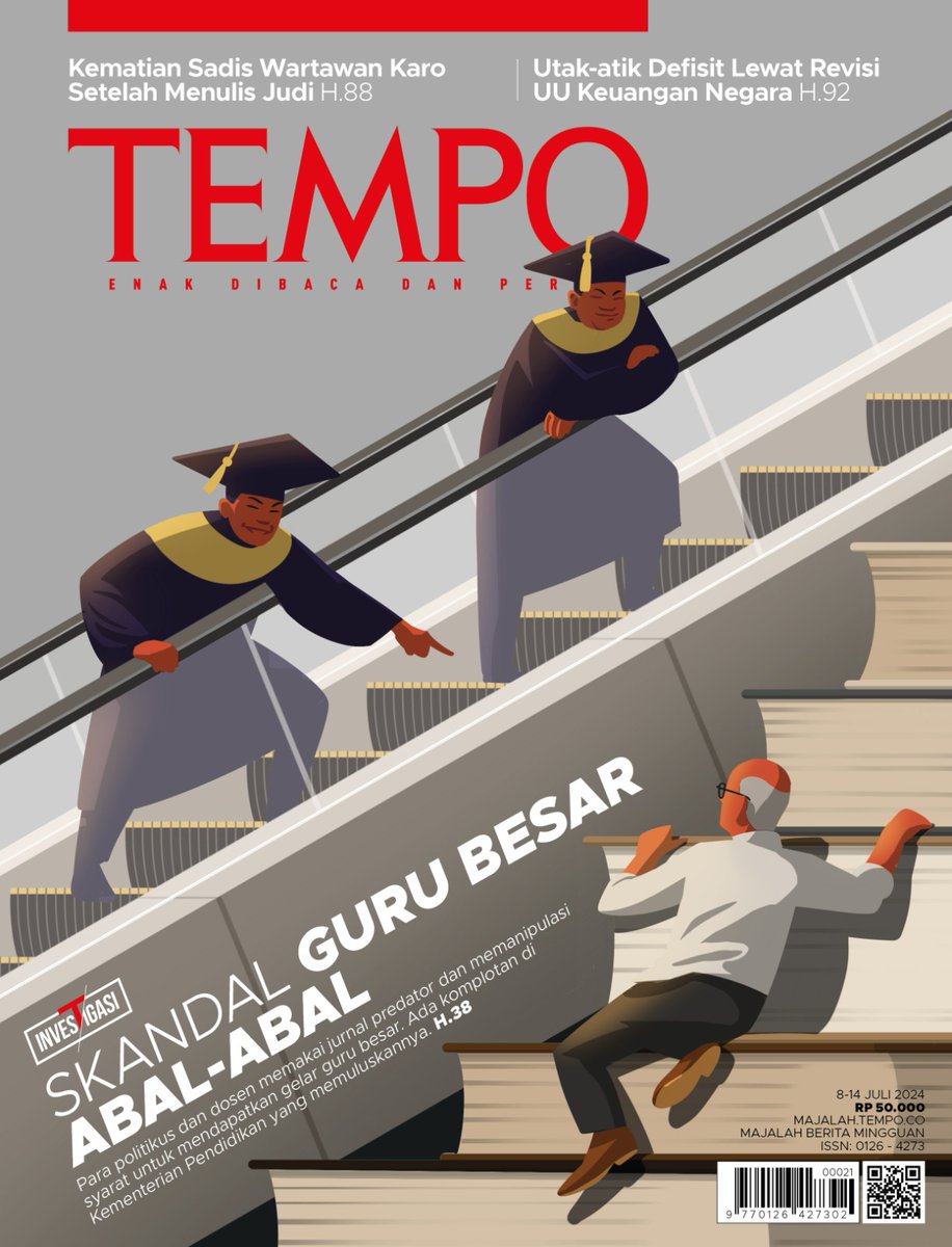 Kredibilitas dunia pendidikan kita jatuh ke titik nadir. Ada persekongkolan, manipulasi, dan korupsi dalam skandal guru besar ini. 

Para politikus berlomba mendapatkan gelar profesor dengan lobi dan money. 

#MajalahTempo