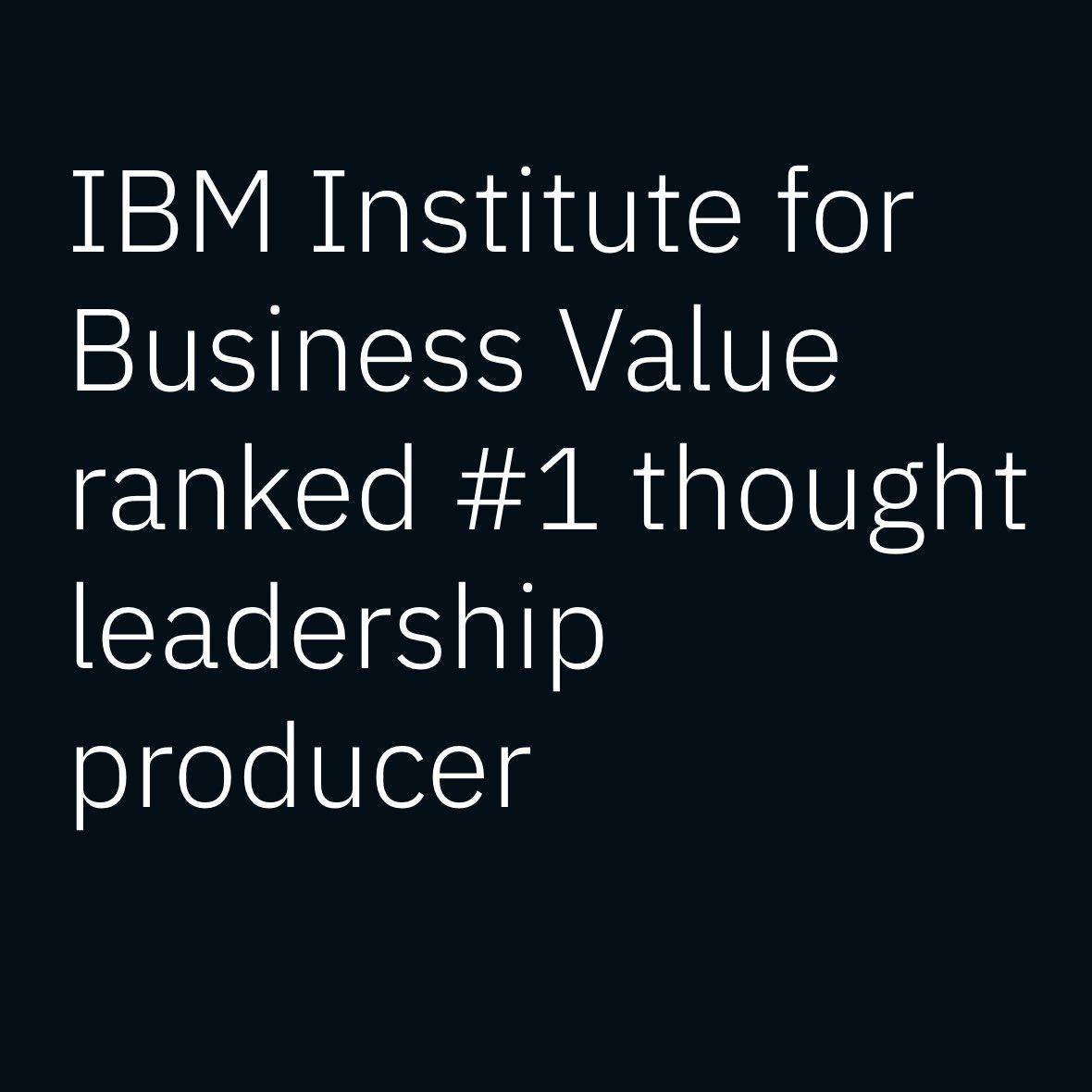 JohnRDallasJr's tweet photo. Insatiably curious leaders thrive with trusted, credible #ThinkingLeadership. 

@IBMIBV is ranked the No. 1 “thought leadership producer” by @sourcegr—for “quality of #ThoughtLeadership among leading consultancy and #technology firms.”

Sign up to tap in.

https://t.co/zmv8uI0ipW https://t.co/E7FhqdaLBO