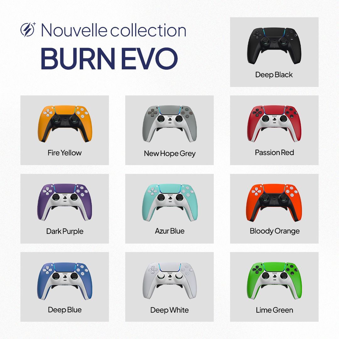 Un cocktail explosif de couleurs pour dominer vos games avec style. 💥 🎨 

Découvrez la nouvelle collection de manettes Burn EVO.

Vous préférez quel style ?