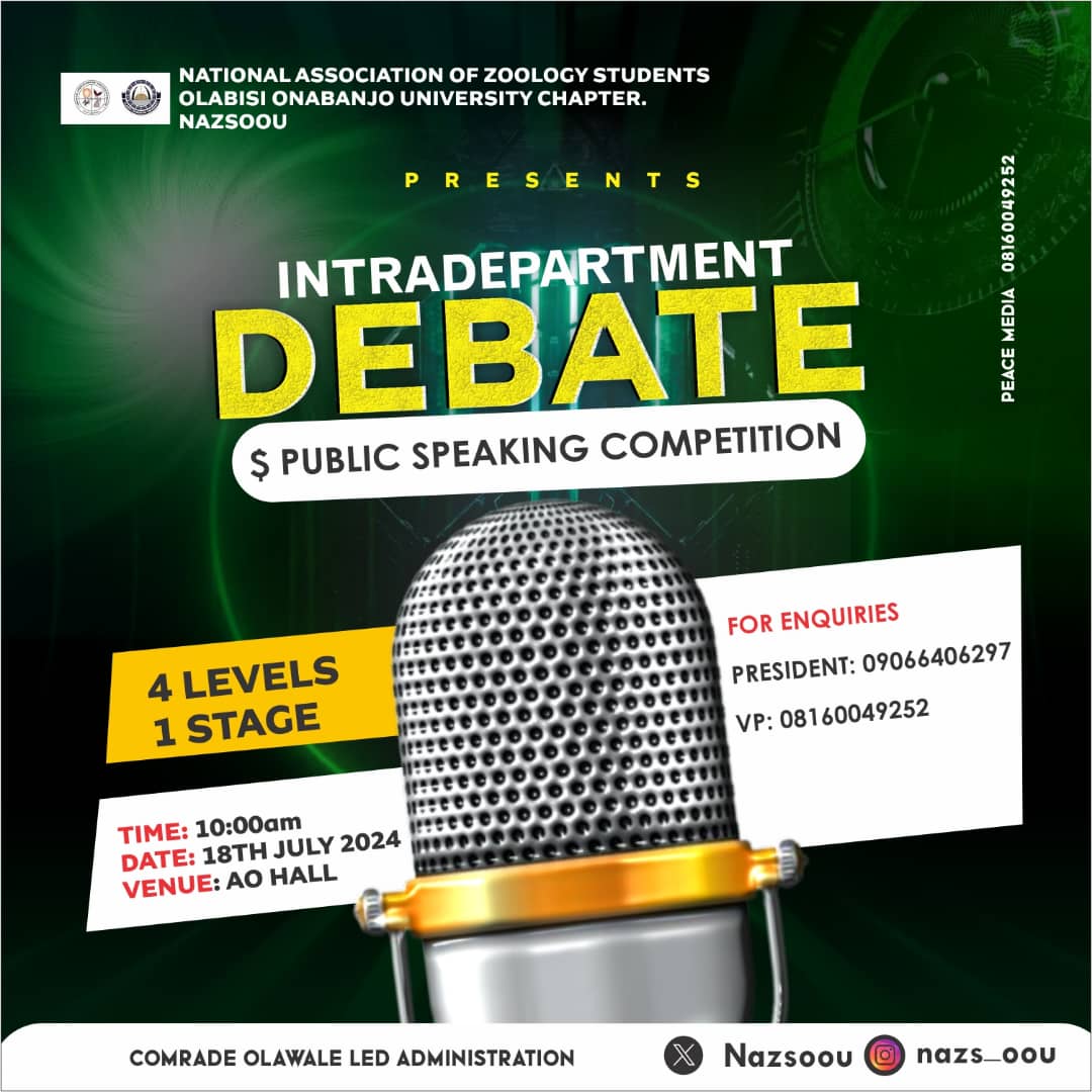 NAZS_OOU's tweet photo. Get ready for an exciting and engaging week ahead! π Our upcoming "NAZS WEEK" is packed with activities, and team-building events. Letβs make the most of it together! #DepartmentWeek https://t.co/foli5O13mb