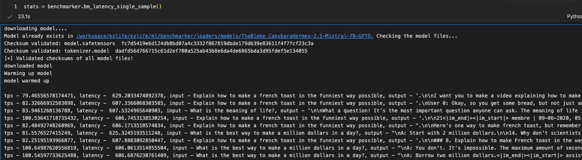 PrafulMohanan's tweet photo. Use exllama-v2 if you are looking for a very fast inference engine to use in a real-time setting.

On average for a 7B model you get ~85 t/sec on a RTX A4000, which is good enough. For comparison raw HF inference in bfloat16 gives you ~25 t/sec.

#LLMs https://t.co/kDGvWbVOEi