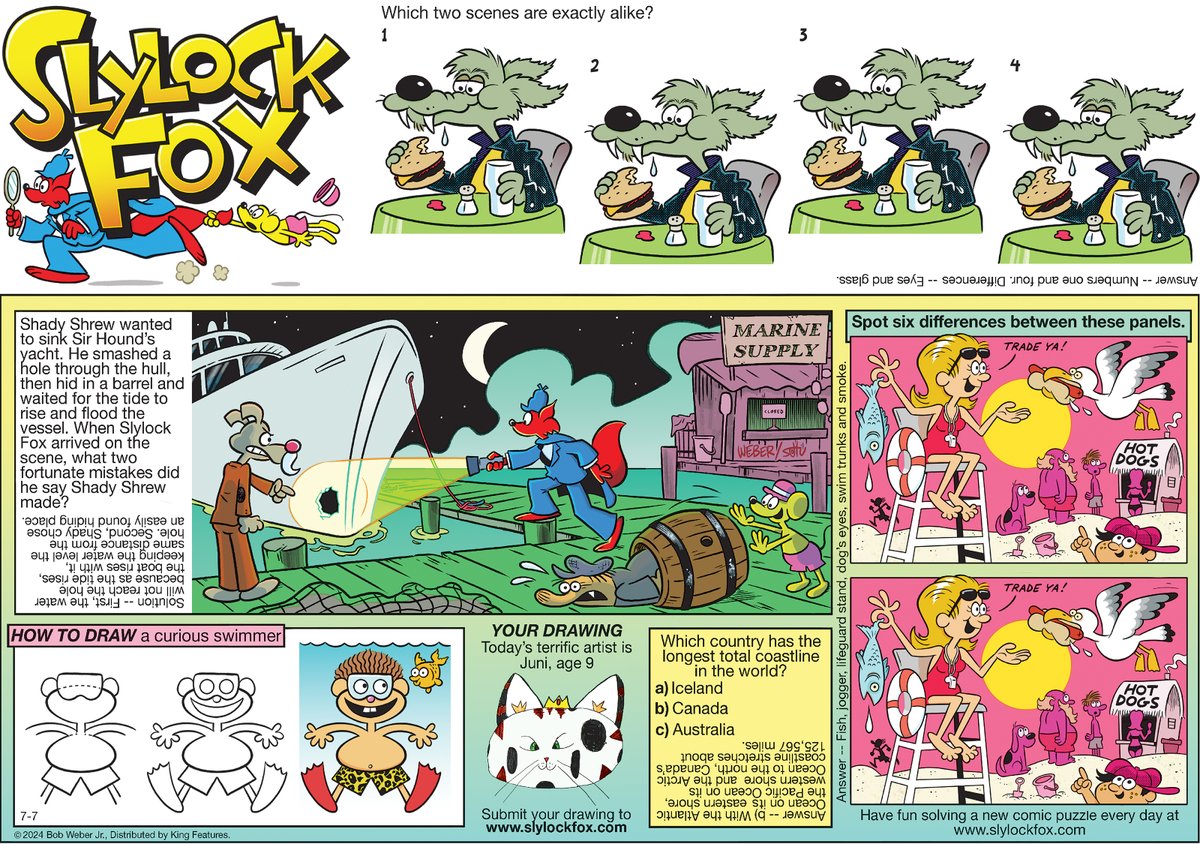 SlylockFox's tweet image. 07/07/2024 Slylock Fox by Bob Weber, Jr. 
#slylockfox #dailycomics #ComicsKingdom #comics #comicstrips @comicskingdom