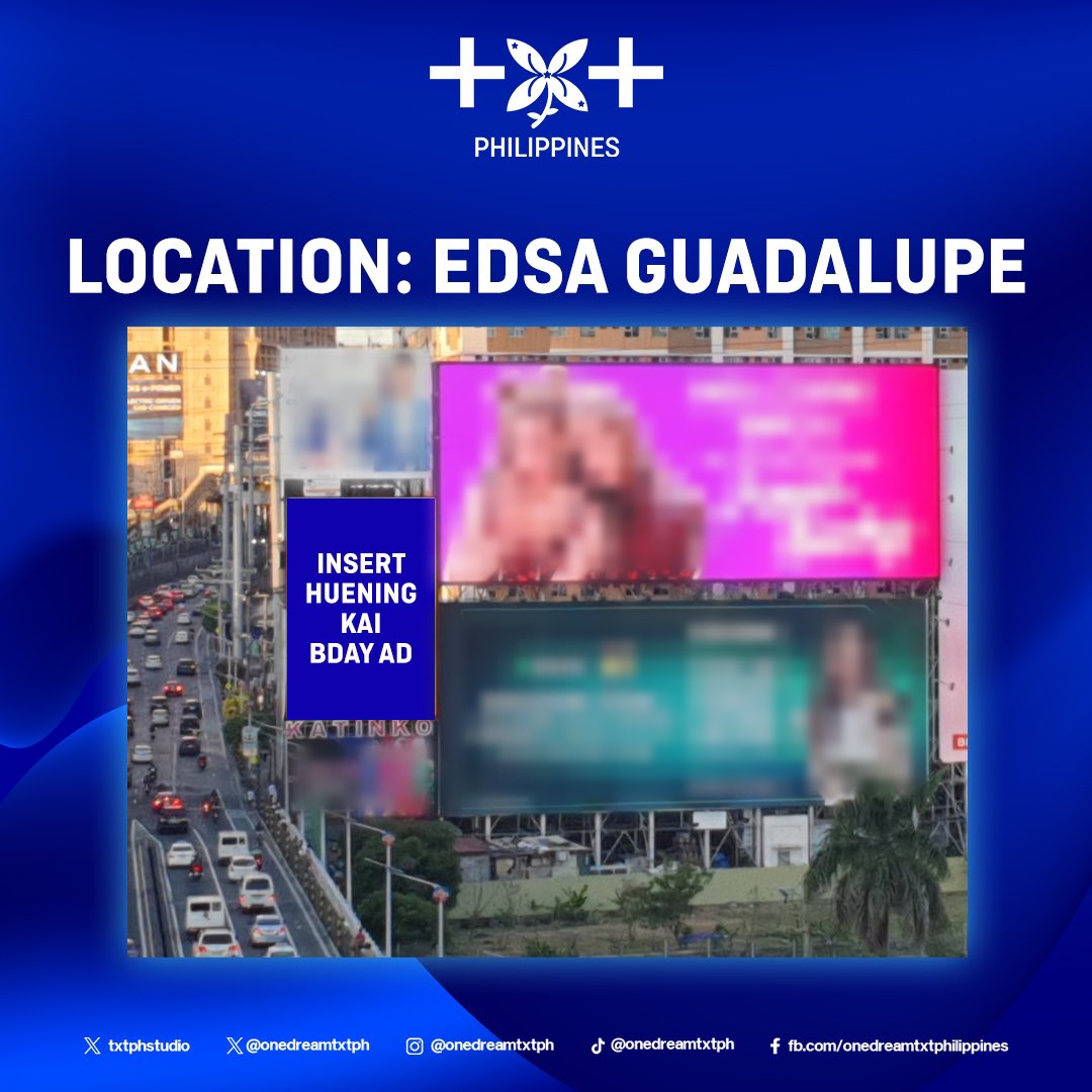 eloquestlydae's tweet photo. [CROWD FUNDING FOR BIRTHDAY ADS FOR #HUENINGKAI] 

@onedreamtxtph is having a BDAY AD donation drive to promote Kai's in the big LED Screen in the busy road of EDSA Guadalupe in the Philippines! 

Target: 12,000 PHP

ENDS JULY 16 ‼️
Any amount is appreciated! 

More details 👇 https://t.co/FBqin7RUYk
