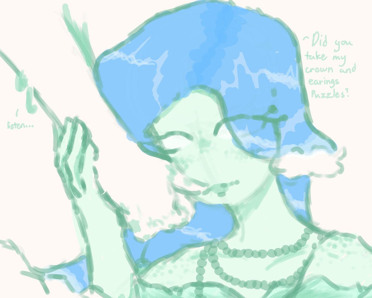 OnamSystem's tweet image. Simple sketch of an ocean lady! Charcter made by Cookieowl on artfight! #artfight #teamseafoam