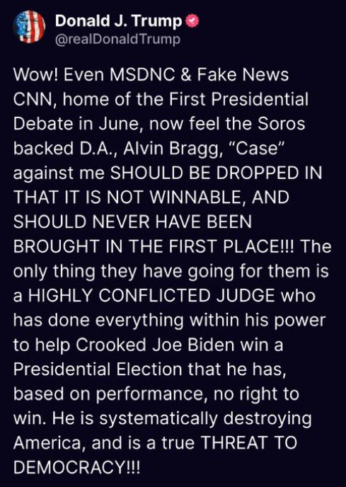 WenMaMa2's tweet photo. .🚨#T4MAGAt  #A07074 🚨
WatchThisViralVideo👇👇👇
🔥🔥🔥BREAKING NEWS in #Trump case 🔥🔥🔥
✅” Donald Trump case in New York: 
Alvin Bragg and Judge Merchan ordered to respond. Read the latest on the case. The 5th Circuit Court of Appeals ordered the briefs and responses!…”
✅Note2myself:
RE:KangarooCourt
#reJudgeMerchan #reAlvinBragg
#reTrumpTrial @TeamTrump 
#trump2024 #reElectionInterference
@realDonaldTrump @teamTrump
@DonaldJTrumpJr @EricTrump