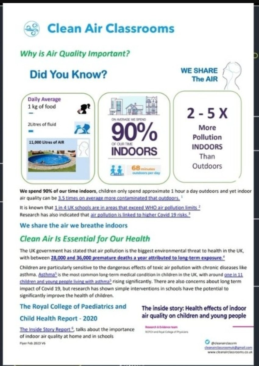 CleanAirClassrm's tweet photo. @Sandyboots2020 @NEUnion @NEU_SAFETY @simonkidwell @NAHTnews @covidinquiryuk @carolvorders @mrjamesob To ask your MP
&amp; local public health director 
To speak TRUTHS 
Prevent harms

Every Child 
Deserves A
#CleanAirClassroom
Ventilation + #AirFiltration

Clear the air of pollutants 
⬇️ Illness absence 
⬆️ Healthy Safe Learning 
#CleanAir Is A human right 
https://t.co/dDOczrRfBQ https://t.co/a3dwQjAAXa