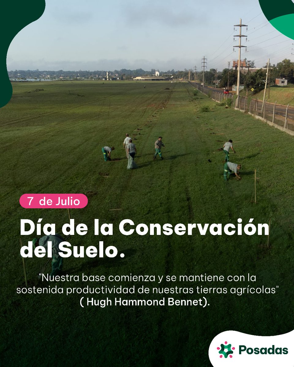 🌎♻️ Cada 7 de julio se conmemora el "Día de la Conservación del Suelo" en honor al fallecimiento de Hugh Hammond Bennet, científico estadounidense, quien fue pionero en establecer la relación entre cuidado de la tierra y su capacidad productiva.