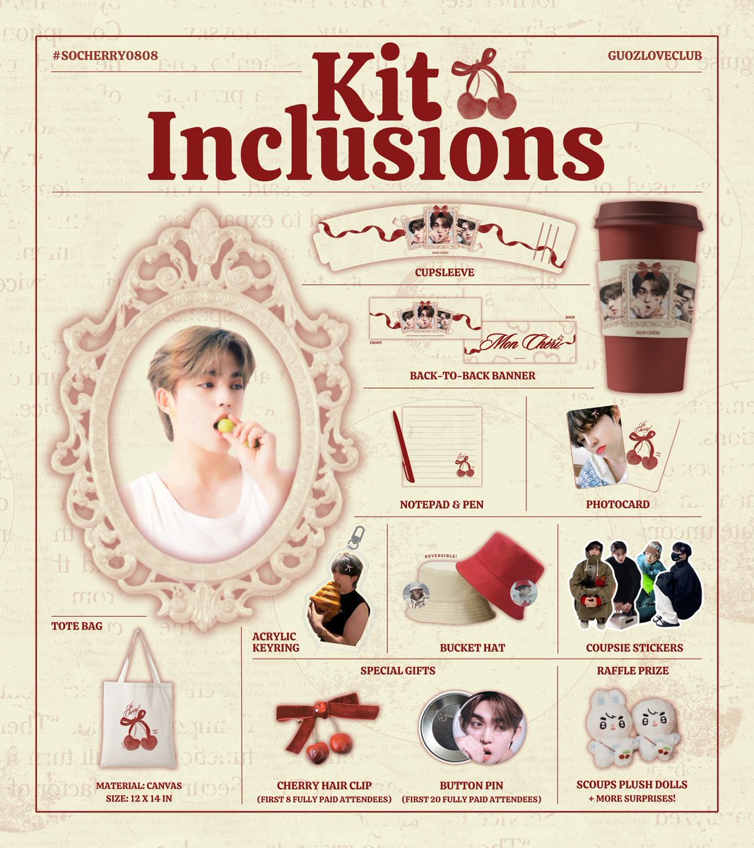⋆˚𝜗 𝐒𝐎 𝐂𝐇𝐄𝐑𝐑𝐘.ᐟ 𝜚˚⋆

A Birthday Cupsleeve Event for SEVENTEEN's S.COUPS 🍒

🗓 August 11, 2024 (Sunday), 1:00 - 4:00 PM
📍 O Mango Six Coffee &amp; Dessert

♡ OFFLINE EVENT: bit.ly/SOCHERRY
♡ ONLINE KIT: bit.ly/CSCHERRY
 
#SOCHERRY0808
#SCOUPS #에스쿱스