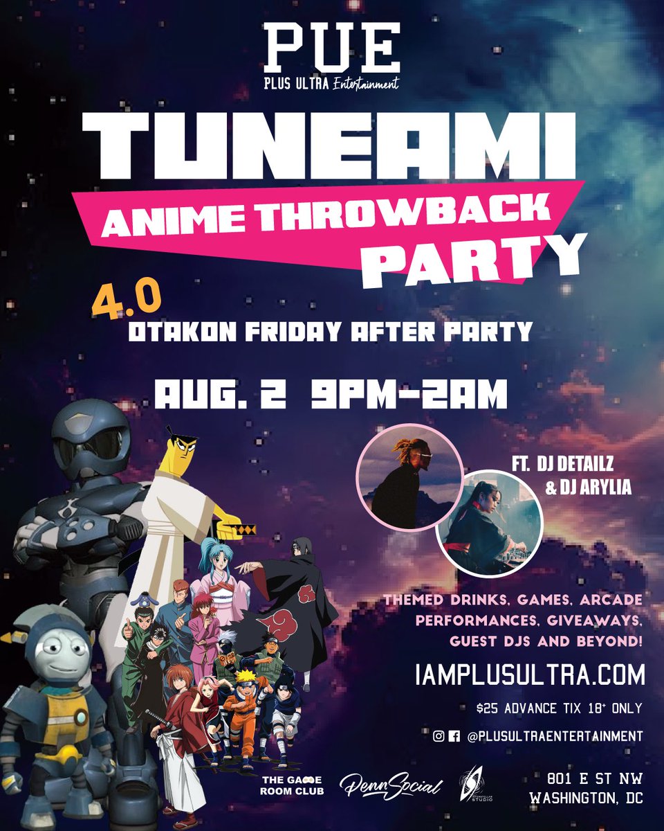 iamplusultra's tweet photo. Get your tickets for our Otakon after party!

https://t.co/EWp3jDOtei https://t.co/cXpX2y959r