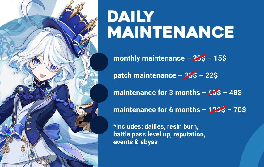 vodyatsar's tweet photo. GENSHIN IMPACT PILOTING SERVICES SALE!

since natlan is only one version away, im giving off discount on my services with some exclusive offers ! 

DM or fill up the form in my bio if interested ^^ 
#genshinimpact #genshintwt #genshinpilot https://t.co/W4n96P0mm5