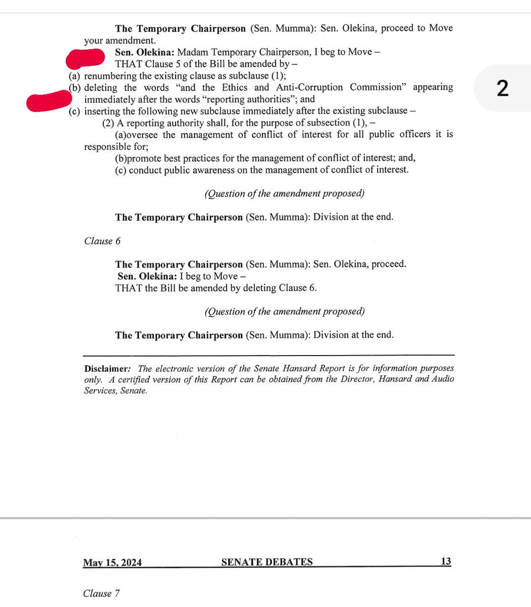 ItsMutai's tweet image. Sifuna, wewe ni HYPOCRITE sasa. The Bill has proposed deletion of Section 42 of the Anti-Corruption and Economic Crimes Act, 2003 which currently criminalizes conflict of interest.

@edwinsifuna Bwana stop cheating Kenyans. You need to read the Bill to see the shameful amendments…