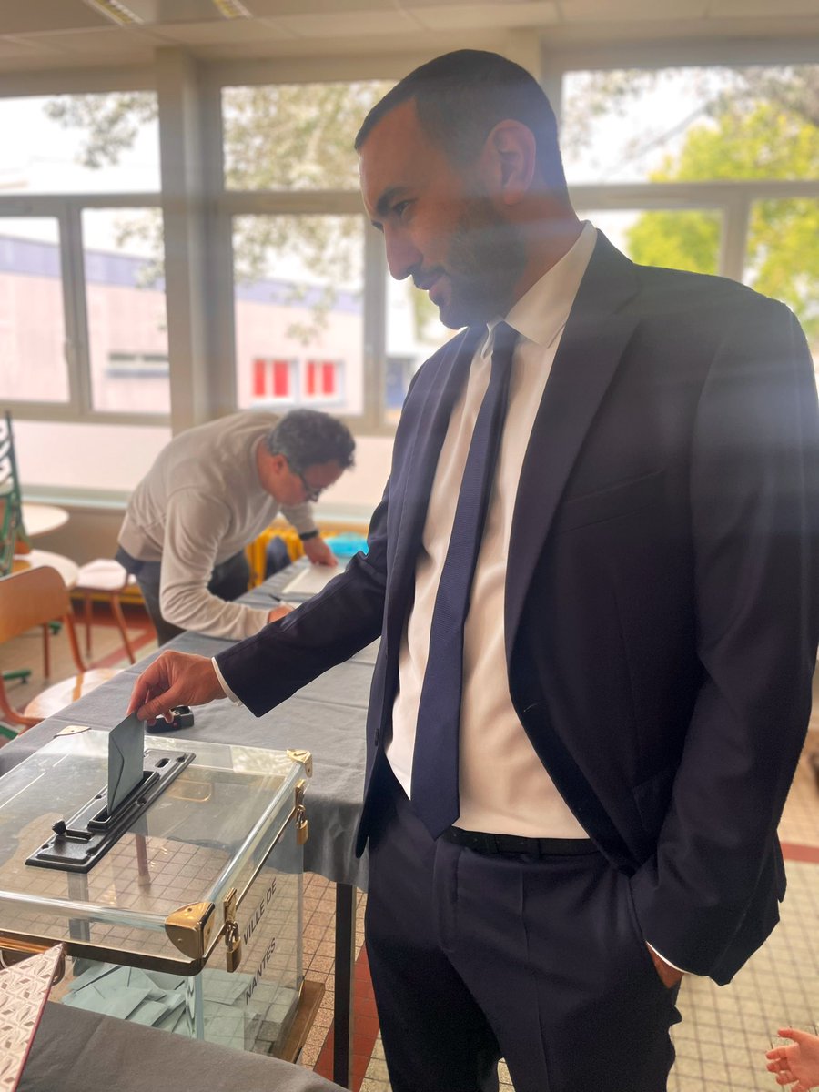 MounirBelhamiti's tweet photo. A voté 🗳️ 
Merci à tous les bénévoles, les agents municipaux, et aux élus locaux qui tiennent les bureaux de vote. 
#Nantes #Orvault #Sautron https://t.co/hFPAuokkHl