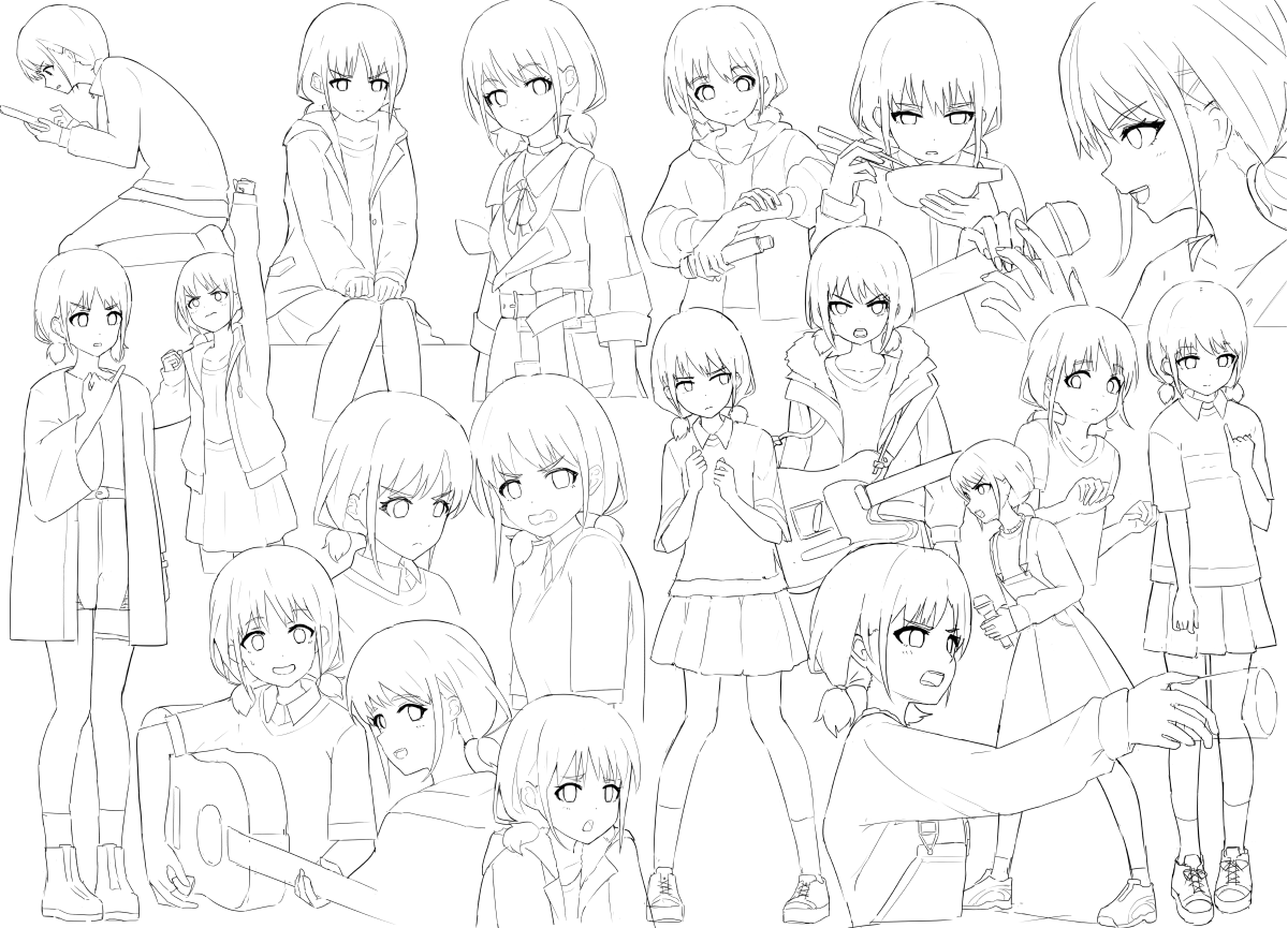 最近全然絵描いてなかったからアニメ見て仁菜かいてた 
