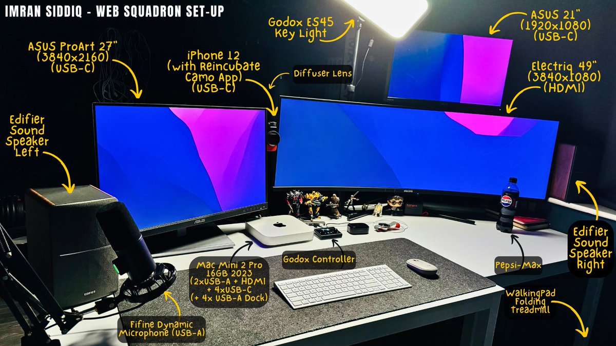ImranWebsites's tweet image. Tweaked my set-up last night.
Now you know.

#MySetUp #Studio #WorkArea #Office #RecordingStudio #PepsiMax