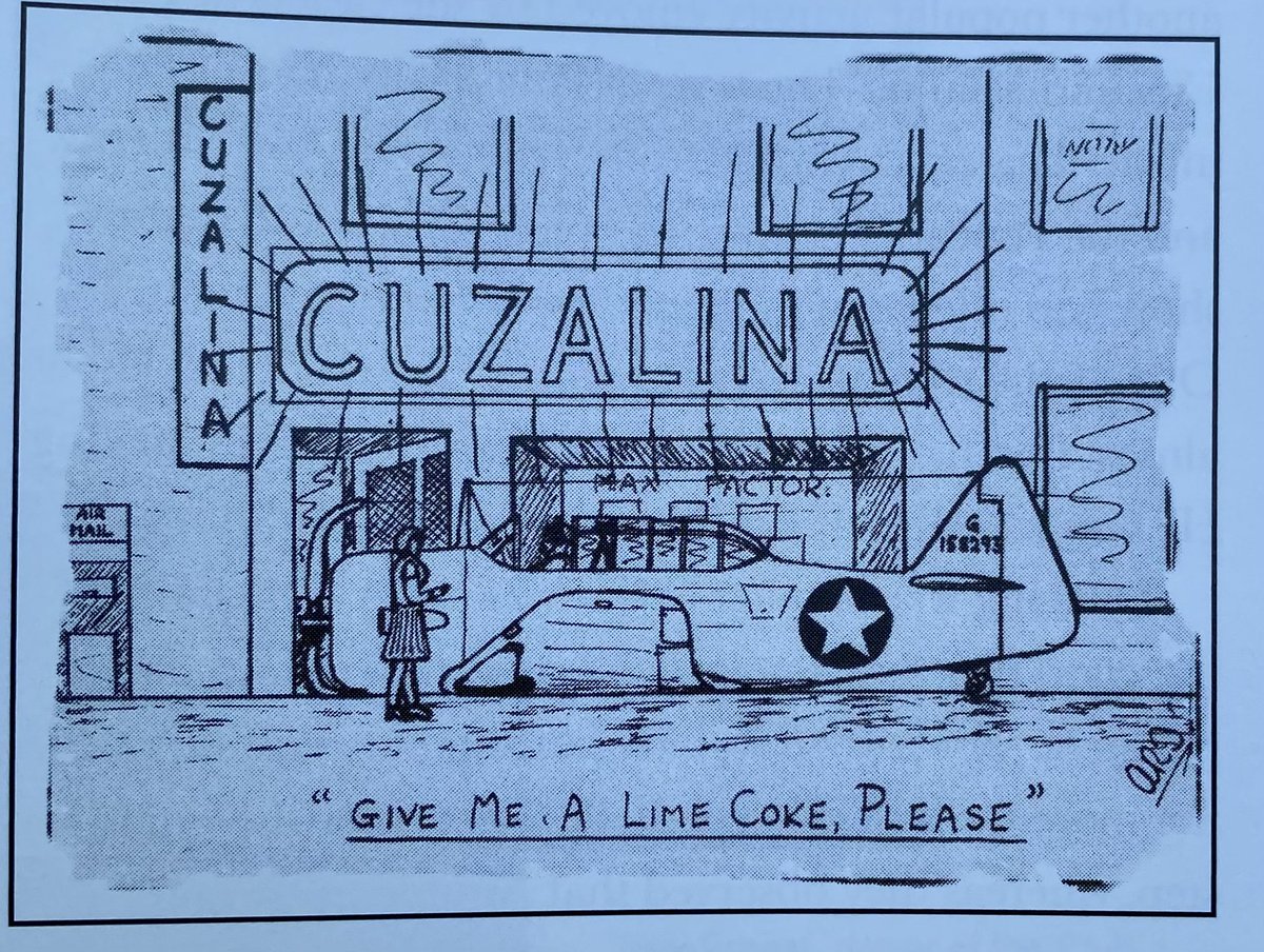 OxbowBender's tweet photo. @WeHaveWaysPod Cuzalina’s Drug Store was a popular spot to visit  for RAF pilots training at BFTS #6 in Ponca City, OK. https://t.co/1KCWKzhp87