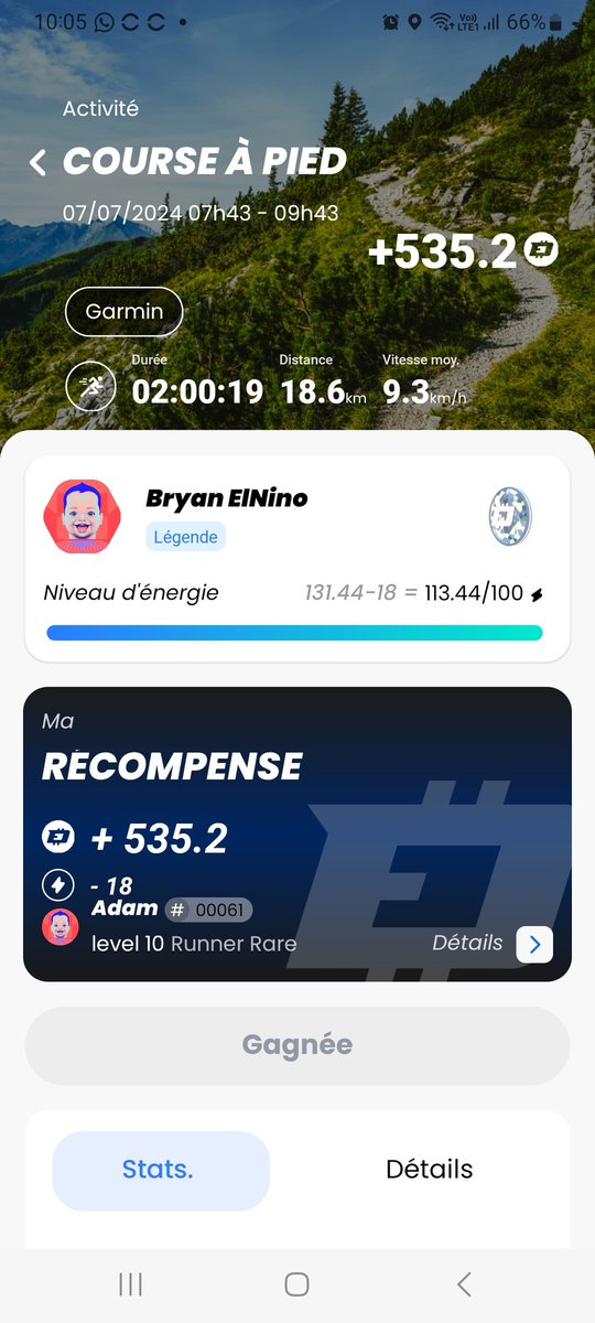 alias_elnino's tweet photo. @DEFITofficial #defit team #defitborg 3e run et de nombreuses marches depuis mon retour de Vietnam il y a 10 jours où j'étais très peu actif pendant 3 semaines lol Aura pour la team #SportLifeStyle https://t.co/bTuTulEILV