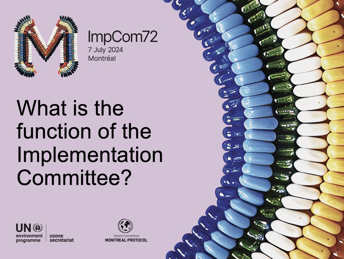 Meeting today at #OEWG46 is the 72nd ImpCom. The Committee handles, reviews and reports back to the parties on any non-compliance with the Montreal Protocol, ensuring that ozone layer and environmental protection is maintained #ClimateAction