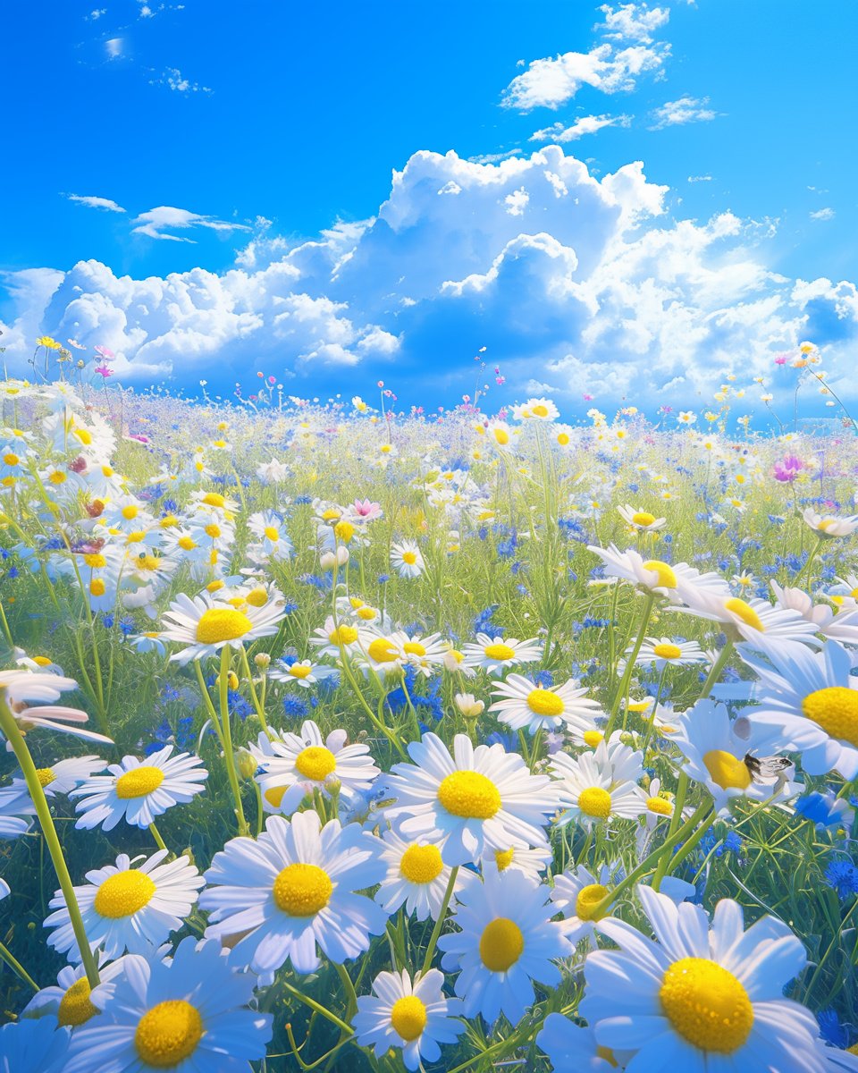 FeuDragoEinhorn's tweet photo. Gรคnseblรผmchen Blumenwiese #midjourneyNiji6 #aiartgeneratedart #generativeart #generativeartwork #artificialintelligenceai #aiartgenerator #aiartwork #aiartworks #artificialintelligence #midjourney #midjourneyart #midjourneycommunity https://t.co/XDE9F7uP7R