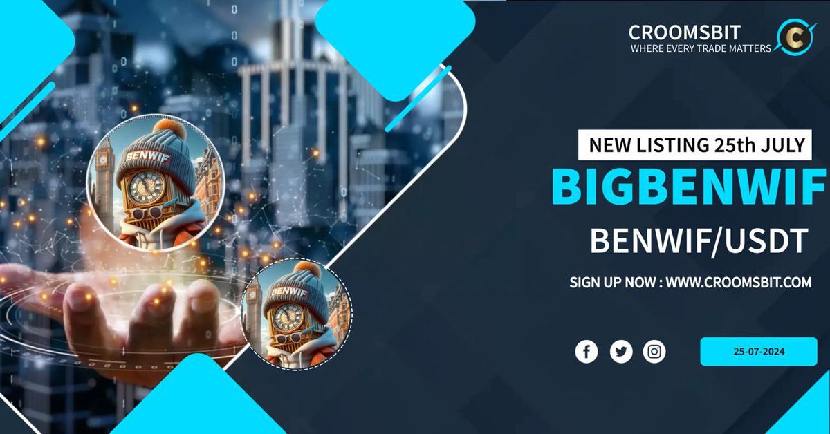 Listing Alert: BENWIF TOKEN

Dear customers,
We are pleased to announce the upcoming listing of BIGBENWIF TOKEN (BENWIF), 

Deposits Open 

20th July 17 PM UTC

Trading and Withdrawals Open

25th July 17 PM UTC

Trading pair: BENWIF/USDT.

📍BIGBENWIF TOKEN (BENWIF) WILL BE