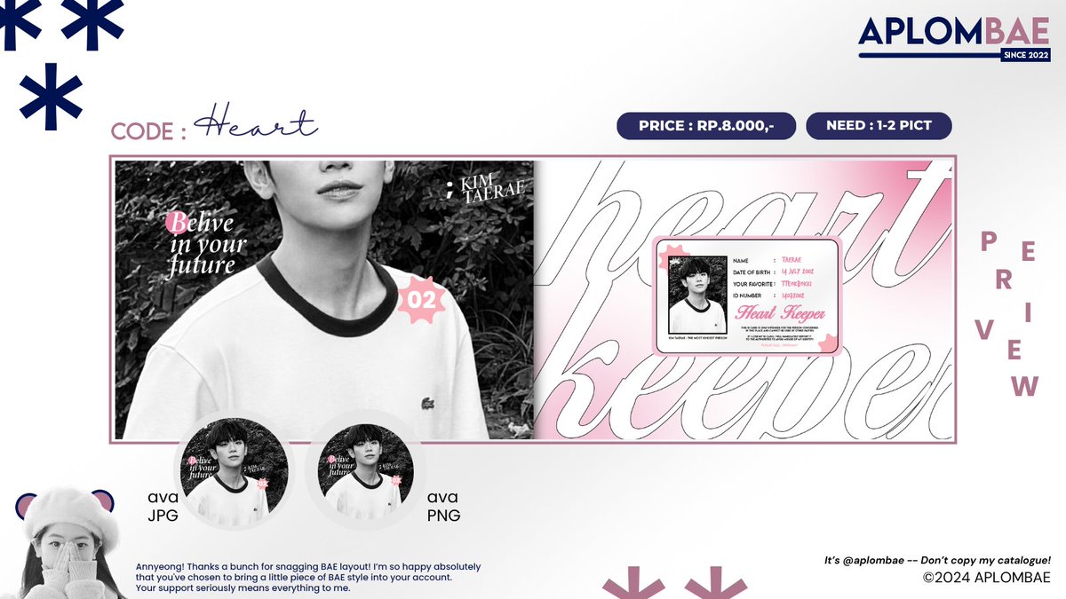 baecometrue's tweet image. please help repost, thankyou

FLASH SALE‼️
dari 8.̶0̶0̶0̶ jadi 6.000 aja 🤍

hi everyone! aku ada rs layout bg and gg code : HEART dengan nuansa pink bnw nih, get ava jpg+png, masih avail semua yaa 

#zonauang